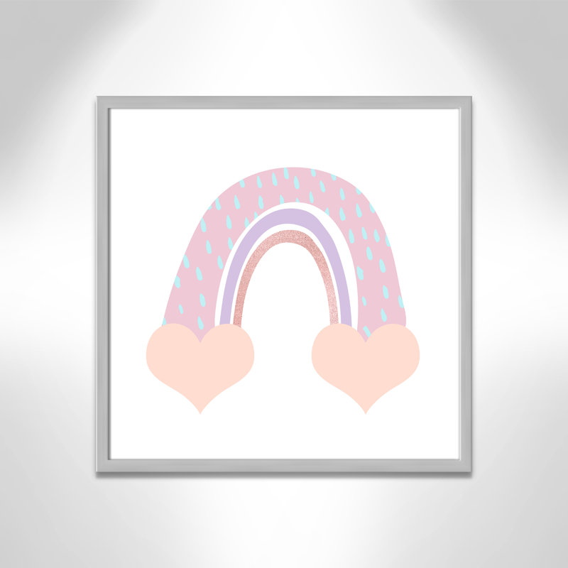 Arc-en-ciel 1, H 23,5 po x l 23,5 po x P 1,19 po, Encadré de boîte argent