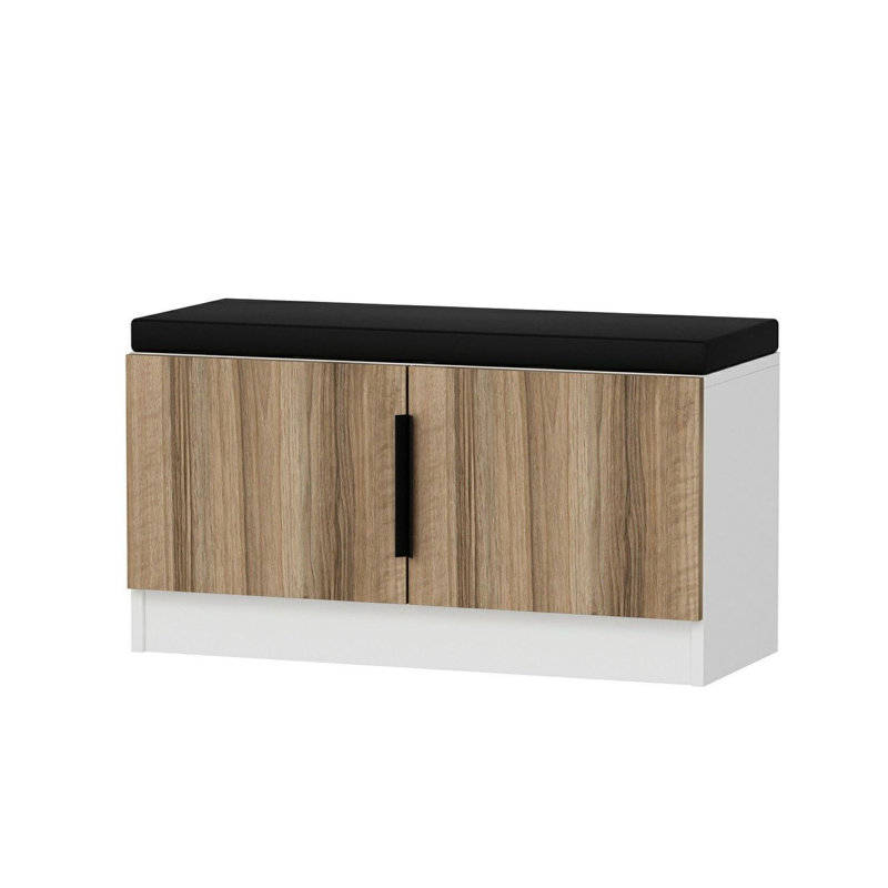 Modern Hall Stand, Walnut Color, 35.4 x 19.7 x 15.7 inches | 100% Melamine Coated Particle Board, Thickness: 0.7 inches | Stylish and Functional Design for Entryway, Perfect for Organizing Shoes and Bags