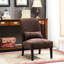 Chaise sans accoudoirs avec tissu en chenille chocolat foncé, fabrication de l'oreiller