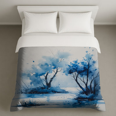 Housses de couette avec aquarelles bleues
