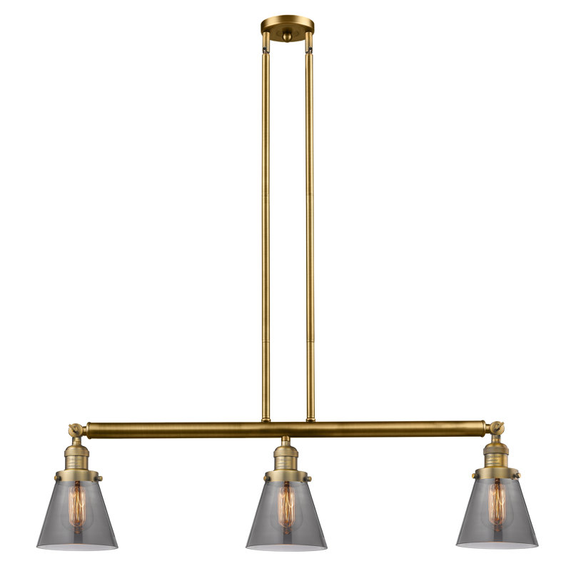 Montano 3 - Light Kitchen Island Pendant, No Bulb Included, Smoked, Antique Copper