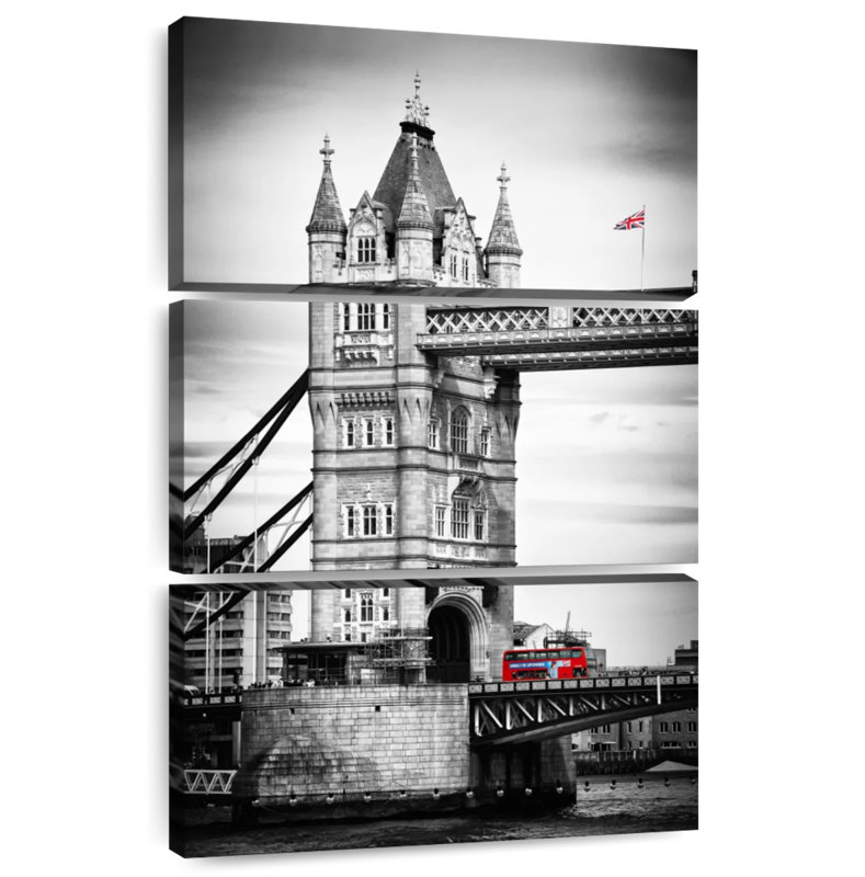 London - Tower Bridge Red Bus, 57" H x 36" W