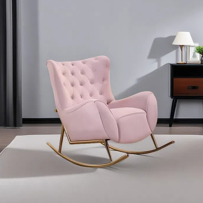 Chaise berçante élégante pour la maison, Rose clair