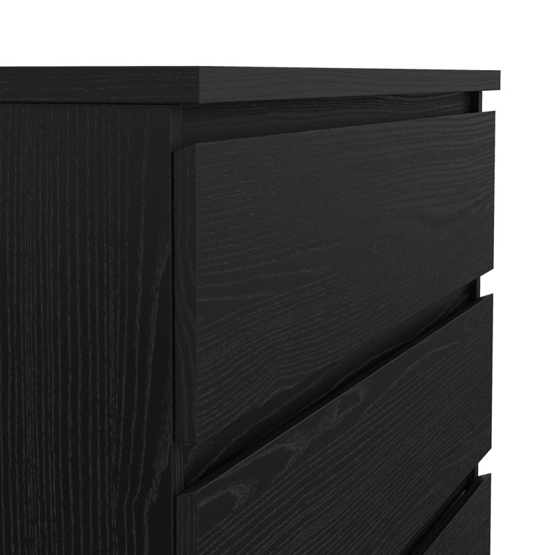 Jada 5 Drawer 30.31" W Chest, Black Wood Grain