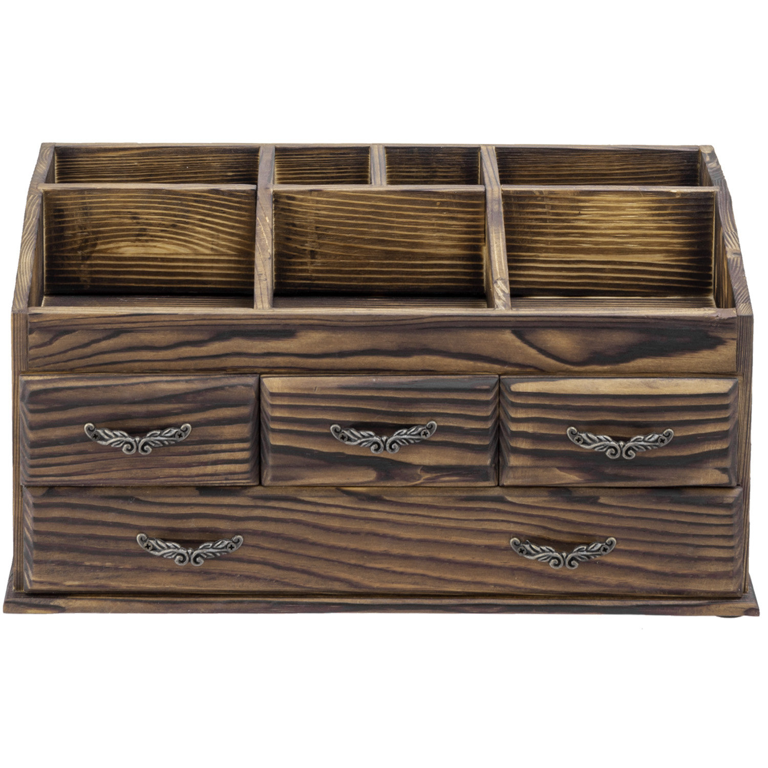 Wood Makeup Cosmetic Desktop Organizer Storage Millwood Pines Finish: Brown