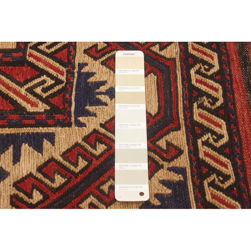 Tapis kaki clair noué à la main de conception unique 6 pi 7 po x 8 pi 10 po Jocey