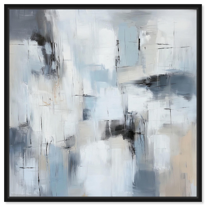 «Blue Yonder» par Art Remedy, H 13 po x l 13 po, Noir, Floater Frame
