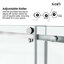 Porte de baignoire coulissante simple sans cadre de l 62 à 67 po x H 66 po avec verre trempé transparent de 3/8 po (10 mm), film incassable et localisateur de trou d'installation - Rail supérieur carré-118159523