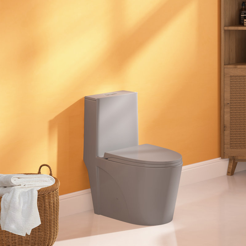 Compact One Piece Toilet 12" Rough-in, Elongated Toilet with Comfort Chair Seat ADA Height 17.1", Dual Flush 1.1/1.6 GPF & MAP 1000g, Space Saver Design(Seat Included)