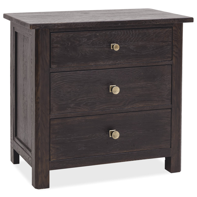 Driftwood 3 - Drawer Nightstand, Dark Brown
