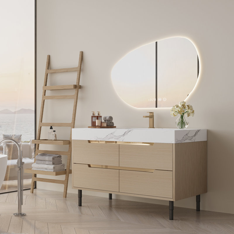 Meuble-lavabo moderne avec lavabo encastré