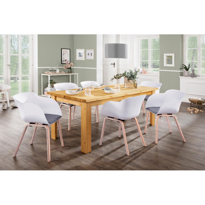 Janae Pine Solid Wood Dining Table, Oiled, H75 x L90 x W180cm