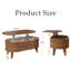 Table basse à plateau relevable avec rangement Lyra, table basse ovale en bois moderne, table basse en noyer pour le salon, l 38,6 po x P 18,9 po x H 18,5 po-550276709