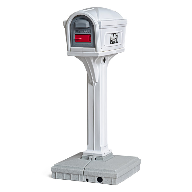 Dig Free Easy Up Classic Mailbox (white/white)