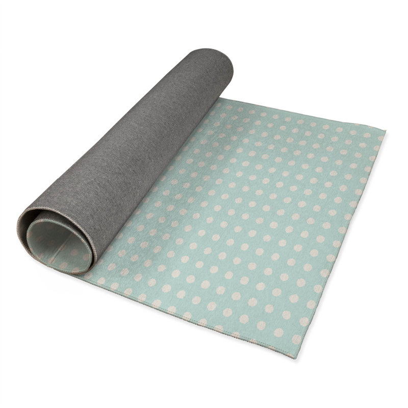 Dot Locked Kids Play Mat, Rectangle 60" x 84", Light Blue/Blue