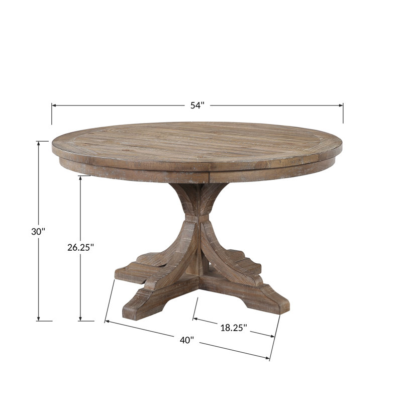 Hemke Round Dining Table, Rustic Brown