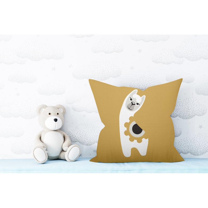 Coussin Inkie, 17 po x 17 po, Ocre, Carré