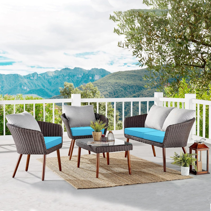 4-Pack 19x19x3 Inch Outdoor Patio Seat Cushion Covers with Zipper – Replacement Slipcovers for Sofa, Couch and Garden Furniture