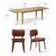 Ensemble de table de salle à manger extensible 9 pièces avec chaises rembourrées en bois massif-133569350