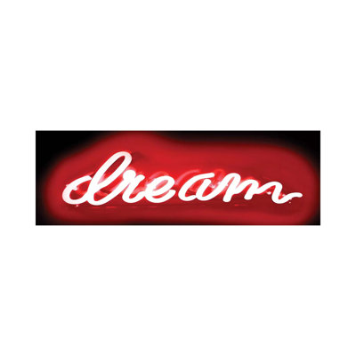 Neon Dream Red on Black 1 Piece Wrapped Canvas Panoramic Wall Art
