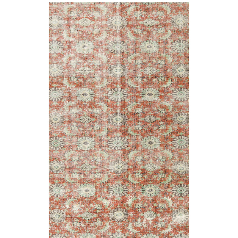 Tapis gris/beige/rouge traditionnel, Rectangle 5 pi x 7 pi