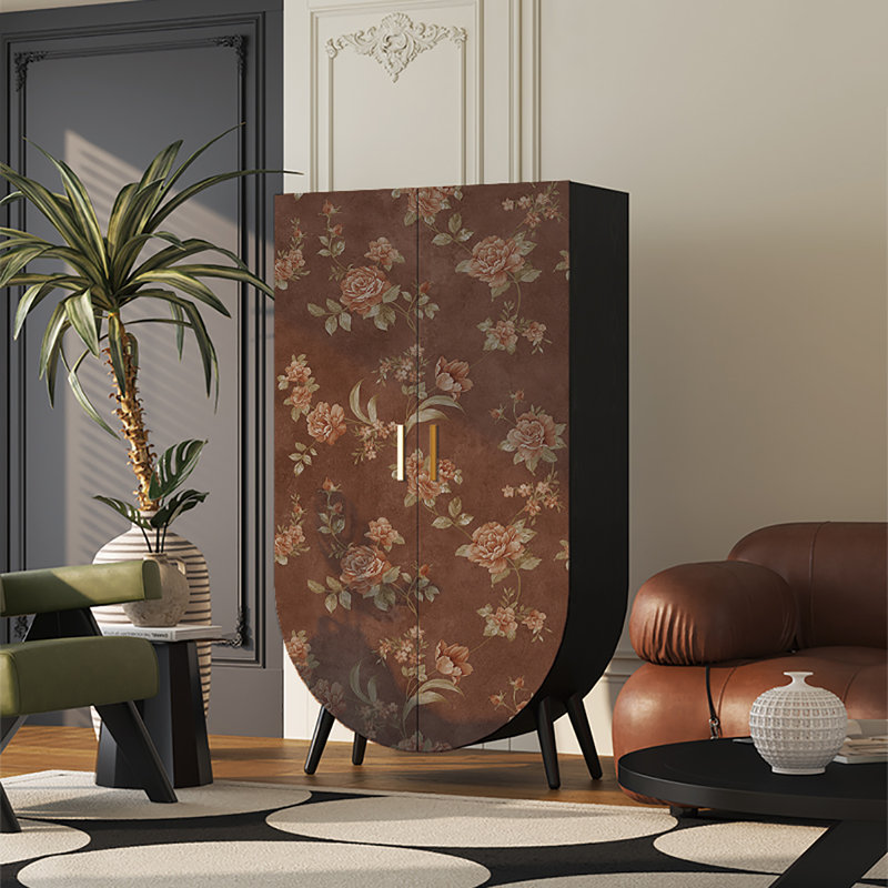 Armoire de rangement rétro à décor simple