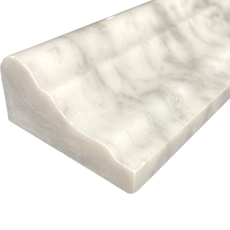 Carrara 12 in. L x 2 in. W Marble Chair Rail Tile Trim