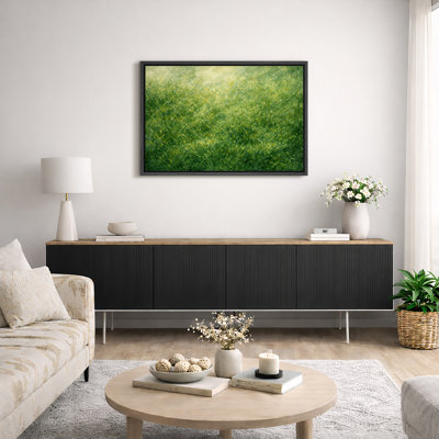 «Abstract Green Meadow Landscape», sérénité, photos de salon, impression sur toile encadrée