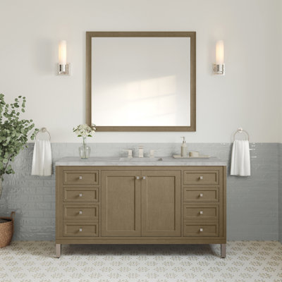 Meuble-lavabo simple 60 po avec chargeur sans fil Freepower Chicago