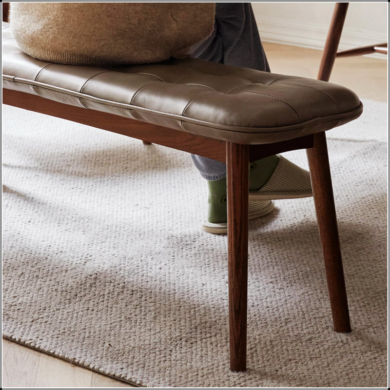 Naturel pour banc de salle à manger avec coussin en cuir