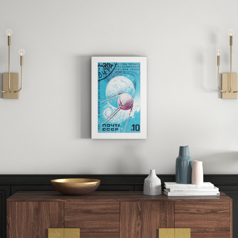 Orbiting Sputnik - Memorabilia on Canvas, 61cm H x 41cm W x 3.81cm D