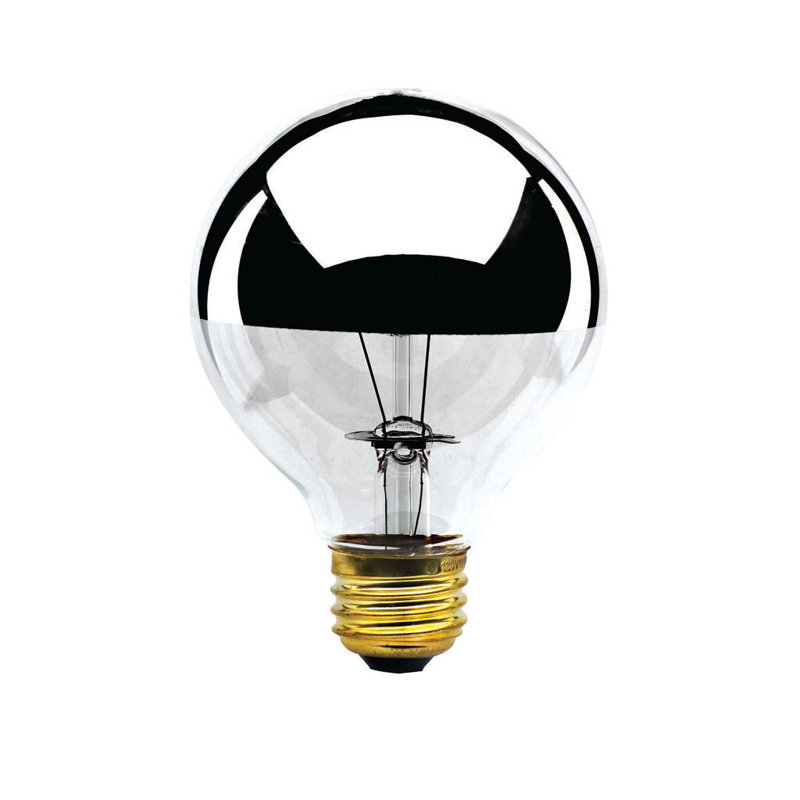 100 watts, bol argenté, ampoule incandescente G25, à intensité variable, blanc chaud
