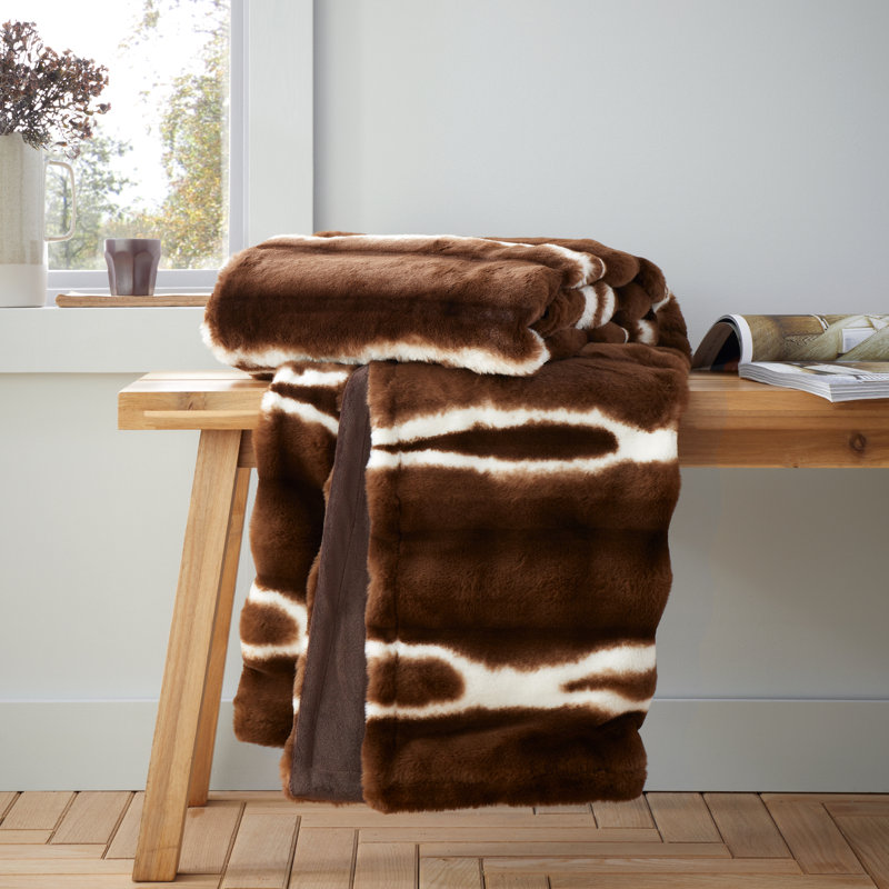 Flint Cosy Faux Fur Blanket Throw