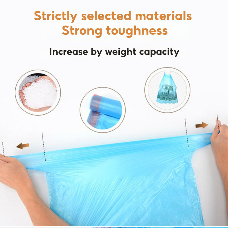 Thick Clear Trash Bags Odourless 5 Rolls/75 Trash Bags Colourful