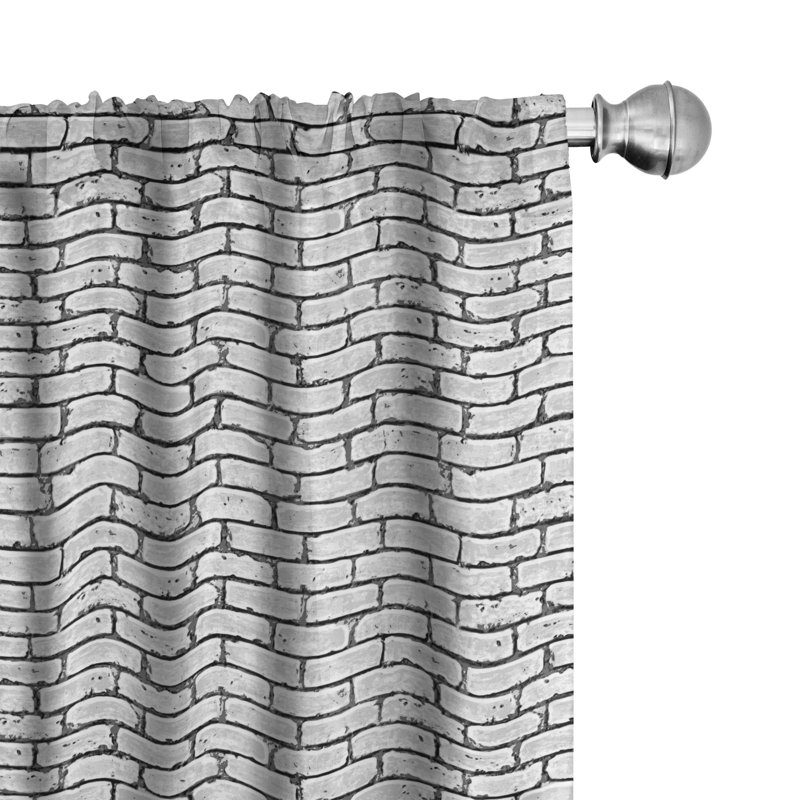 Geometric Semi-Sheer Rod Pocket Curtain Panels, 28" W x 63" L