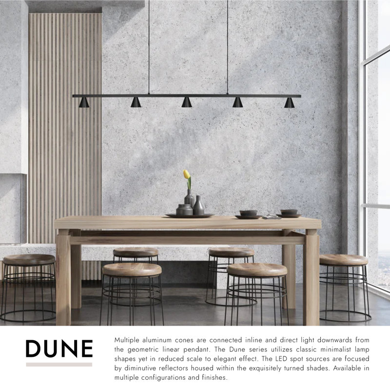Dune 5 - Light LED Pendant, Brushed Nickel, Brushed Nickel