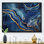 Bleu et or abstrait marbre mirage III - décoration murale en marbre