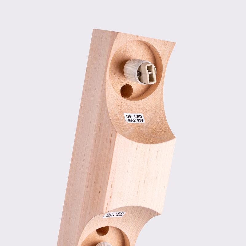 Bulbo Solid Wood Flush Mount, 29x12x16 cm, 2 Lights