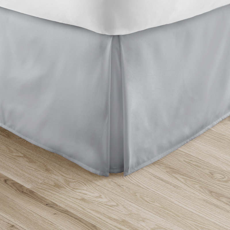 Full Light Gray Microfiber Pleated Bed Skirt