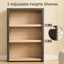 Bibliothèque standard Ann à 5 niveaux en bois, chêne brun/naturel, 180 cm H x 79 cm L-364607480-443083135