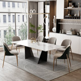 Armano Extendable 10 Seater Faux Marble Rectangular Dining Table