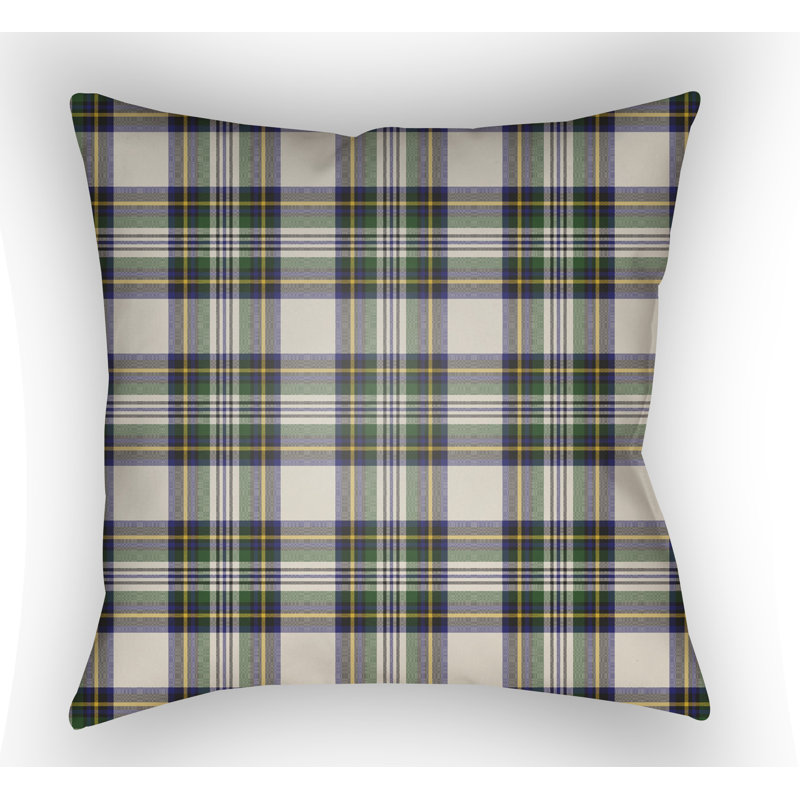 Pittsburg Indoor Outdoor Throw Pillow, 20" H x 20" W x 4" D, Green/Neutral/Yellow/Blue