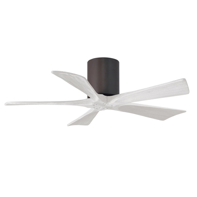 Ventilateur à pales encastré 5 pales Irene, Bronze texturé, Blanc mat, 42"
