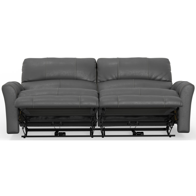 Canapé inclinable électrique en cuir fleur Seibert, Gris