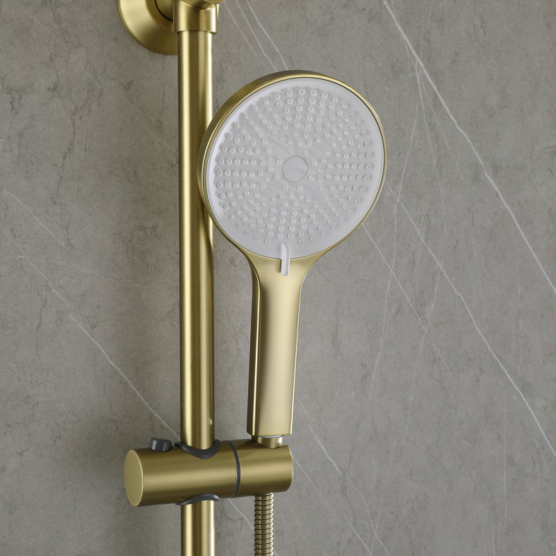 Diverter Complete Shower System, Brushed Gold