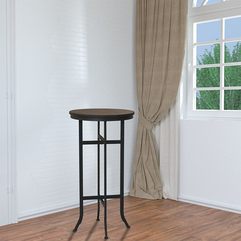 Round Metal Outdoor Bar Table , 21.69'' in. W 21.69'' in. D