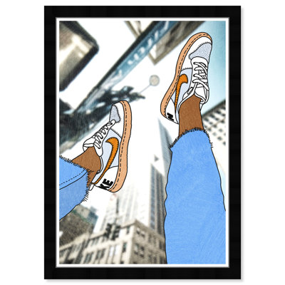 «Fashion and Glam Many Steps», impression sur papier bleu moderne