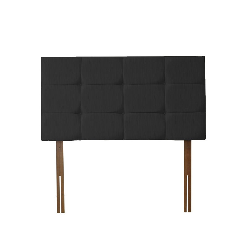 Gagnon Upholstered Headboard, Black, Small Double (4')