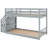 Twin Over Bunk Bed, Gray, With Storage Space - & Efficient Solution-292828882