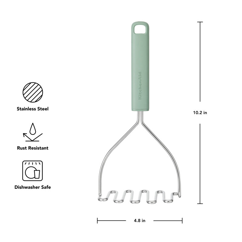 Kitchenaid Stainless Steel Wire Potato Masher, Cardamom